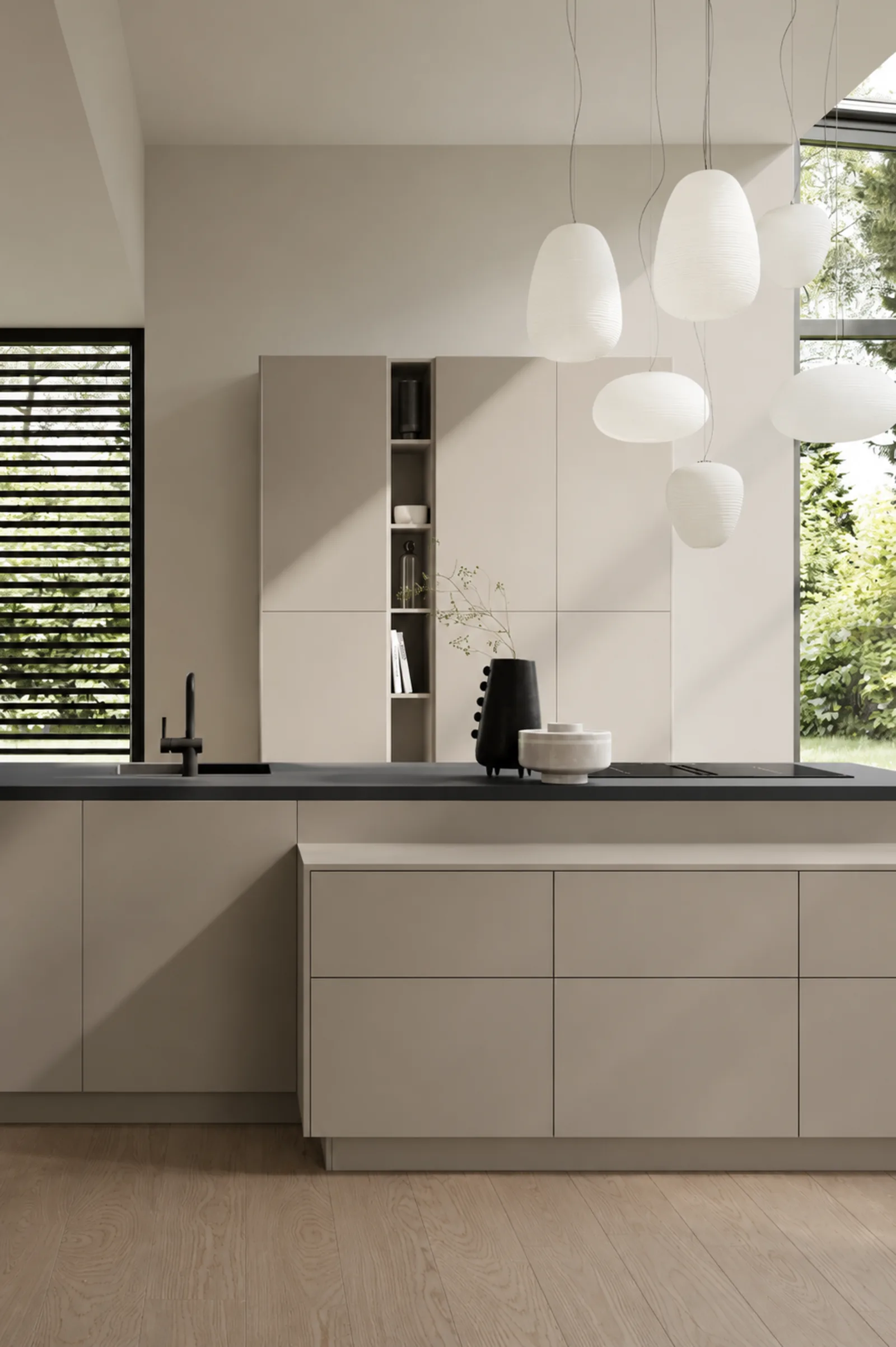 Cocina minimalista con mobiliario de diseño Hacker